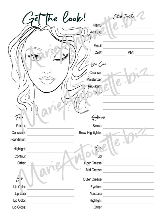 Makeup Consultation Form Happy Planner Size Client Tracker Form Happy Planner Size Client Tracker