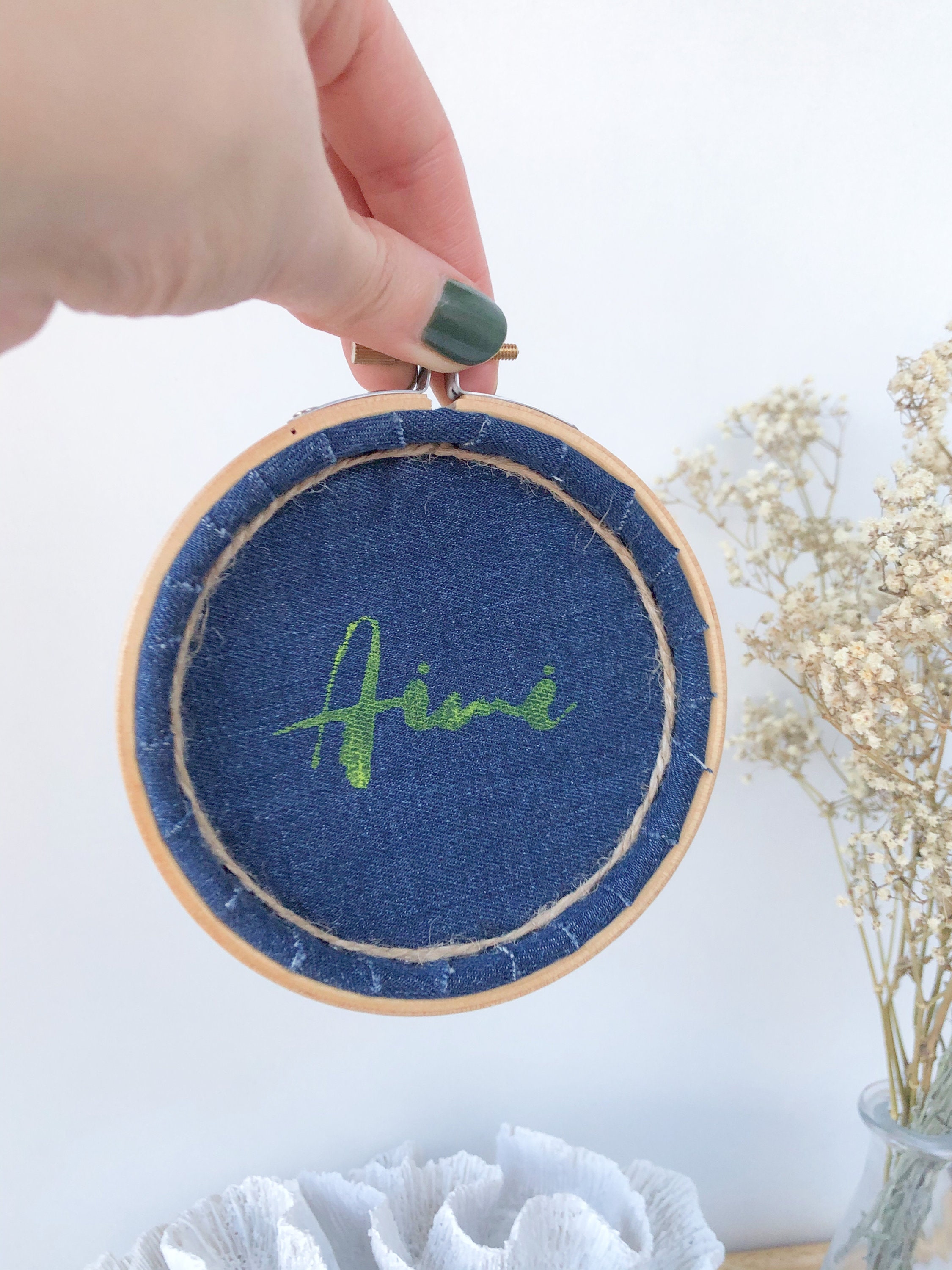 Abstract Embroidery Hoop Art With Natural Pebbles - Etsy