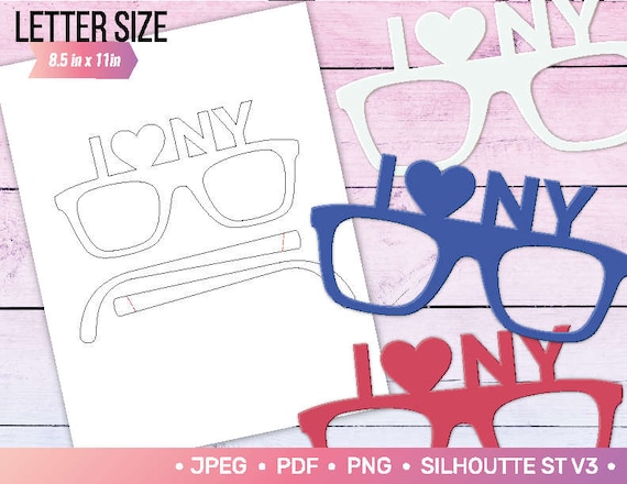 Download I Love Ny Photo Booth Props Party Glasses New York City Diy Etsy
