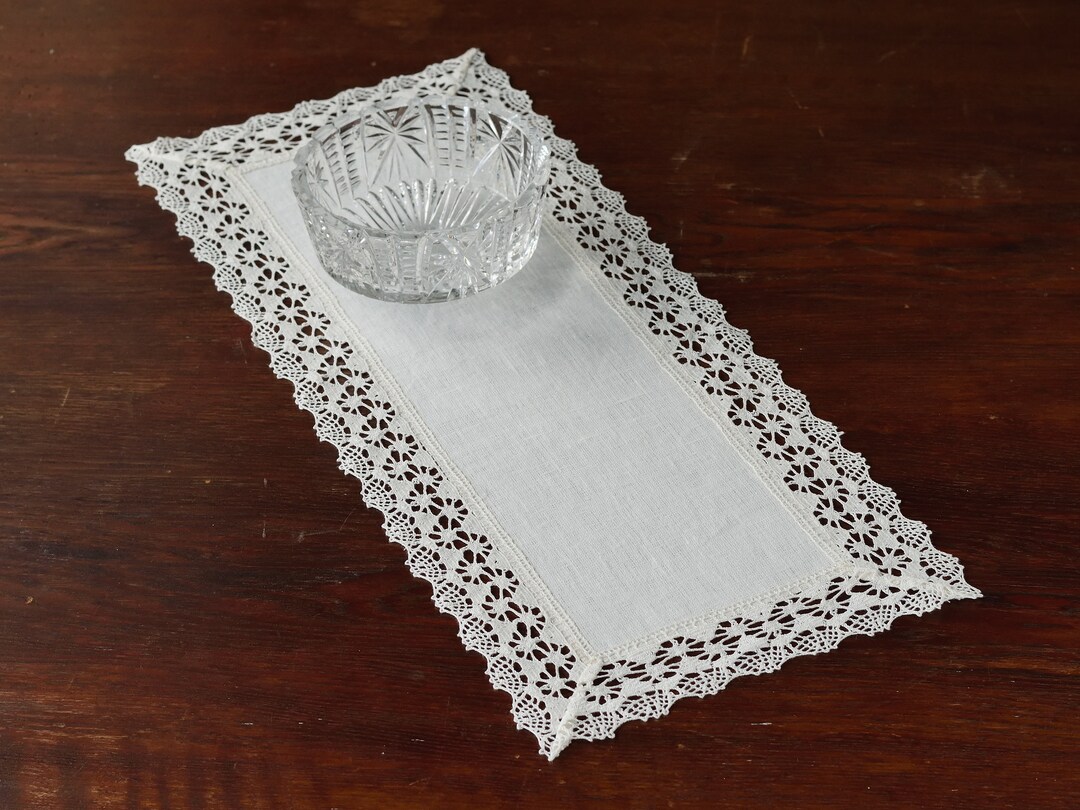 10 X 24 Inch Small End Table Scarf Narrow Rectangle Table Doily off
