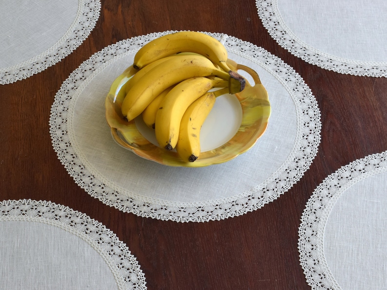 Round Linen Placemat With Lace End Table Centerpiece off Etsy