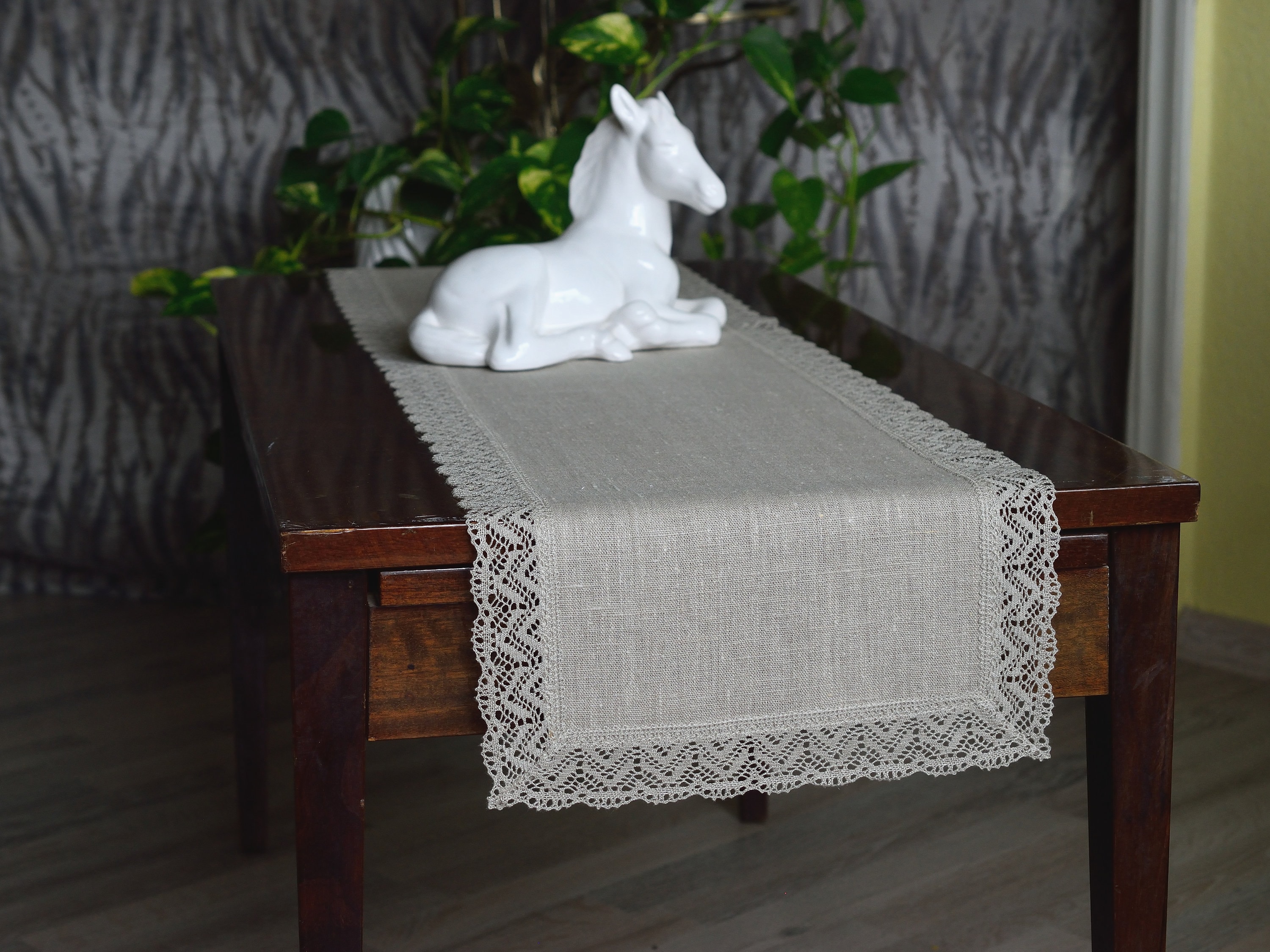 dresser runners linen Ivory Linen Plain Table Runner main image 0