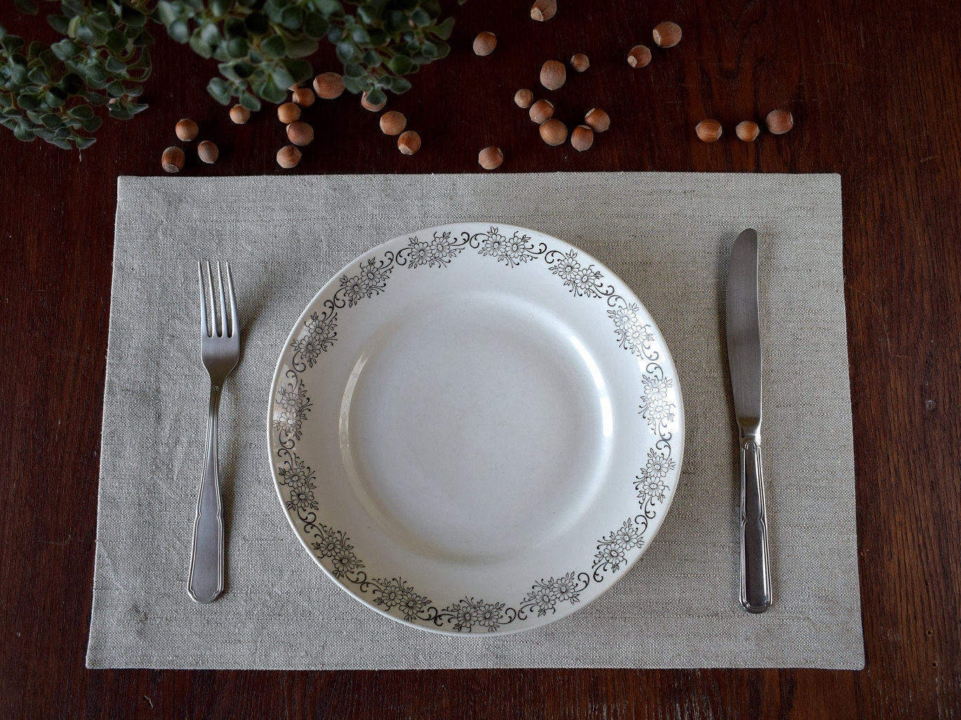 Beige fabric placemats Set of 4 classic rectangle place mats Etsy