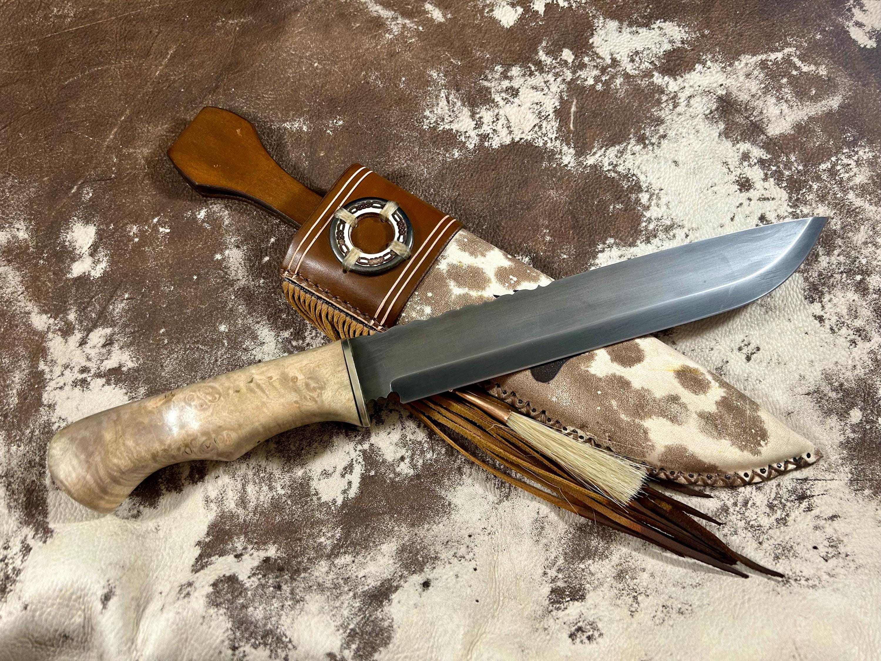 Handcrafted High Carbon Steel Bowie Knife with Antler Handle main image 1