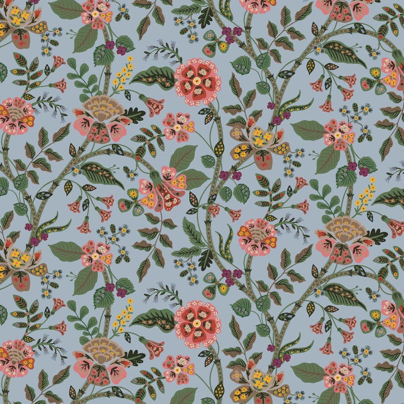 Rifle Paper Co, Gracie's Fabric Collection Farm Animals Evergreen, kolorowa bawełniana tkanina pikowana zdjęcie 10