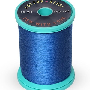 Dark Saphire 100% Cotton Thread Spool, 50 Weight, 660 yards, Cotton and Steel thread, quilting thread, sewing thread