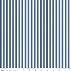 Riley Blake Designs, &quot;Stripes&quot; fabric in denim blue and white stripe, 100% Cotton  fabric