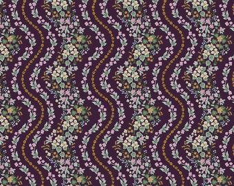Rifle Paper Co. Dahlia-collectie Wildwood Vines in Aubergine 100% premium katoenen quiltstof voor interieur, kleding en quilten