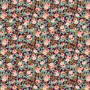 Rifle Paper Co. Orchard Collection&#39;s Rosa in Currant von Anna Bond Baumwollgarn von Cotton and Steel 100% Baumwolle