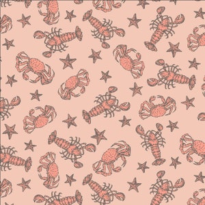 Smooth Seas - Crustacean -   RJR Fabrics and C&#39;otton and Steel 100% cotton quilting fabric by  the yard