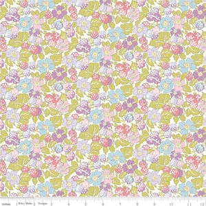 Carte postale en tissu Liberty des Highlands, framboise fourrage A, tissu Lasenby 100 % coton pour projets créatifs vêtements et courtepointe classique.