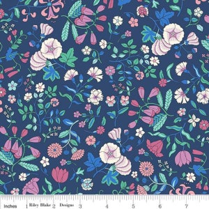 Liberty Flower Show - Midnight Garden - Garden Wildflowers- Riley Blake