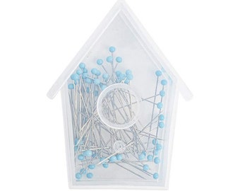 Glass Head Pins - Riley Blake Designs Bird House Container