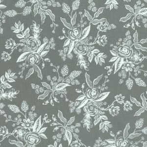 Waverly Toile Idyllic Days Pewter Gray Fabric by the yard