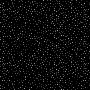 May include: A black background covered in a pattern of small, irregularly shaped, light gray dots. The dots are scattered across the surface, creating a speckled effect. The dots vary slightly in size and shade.