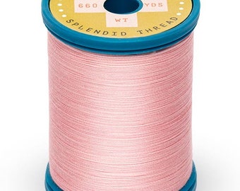 Light Pink 100% Cotton Thread Spool, 50 Weight, 660 yards, Cotton and Steel thread, quilting thread, sewing thread