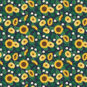 Rifle Paper Co., Curio, Sunflower Fields, RP1102 NA2, Cotton and Steel, quilting cotton, apparel fabric, home decor
