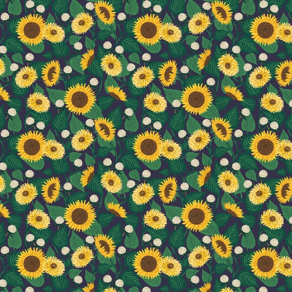 Rifle Paper Co., Curio, Sunflower Fields, RP1102 NA2, Cotton and Steel, quilting cotton, apparel fabric, home decor