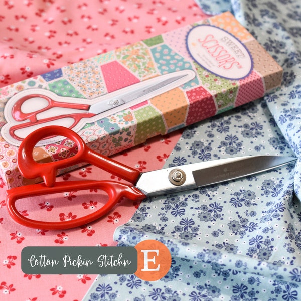 Sew Sweet Scissors by Lori Holt, 9" scissors, Bee in My Bonnet for Riley Blake Designs, Red Scissors,perfect sewing and quilting