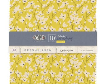 Fresh Linen Collection Fabric Wonders, 10 X 10 inch Art Gallery Fabrics 42 squares in bundle, 100% cotton, Katie O'Shea designs