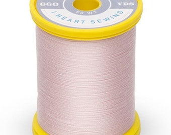 Pastel Pink 100% Cotton Thread Spool, 50 Weight, 660 yards, Cotton and Steel thread, quilting thread, sewing thread