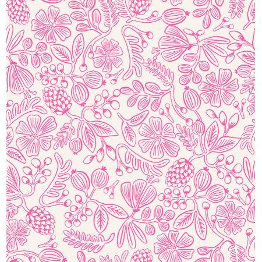 Primavera Collection, Moxie Floral Fabric in Neon Pink by Rifle
