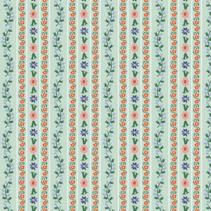 Rifle Paper Co, English Rose Collection, tessuto di cotone premium Delfine Mint per quilting, arredamento per la casa e abbigliamento, metraggio di tessuto