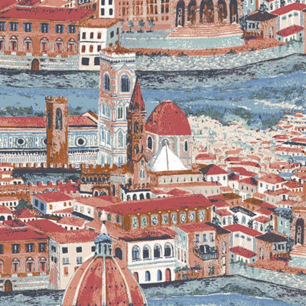 Art Gallery Fabrics,  Florence Collection,  Bella Firenze, continuous cut cotton quilting fabric by the yard by Katarina Roccella