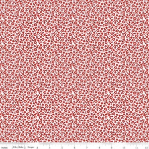 Riley Blake Designs, Red Hot Collection&#39;s Calico Red  cotton quilting fabric by the yard continuous cut 1/2 yard and up textile couture