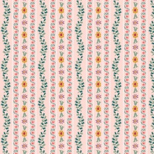Rifle Paper Co, English Rose Collection, tessuto di cotone premium Delfine Blush per quilting, arredamento per la casa e abbigliamento, metraggio di tessuto