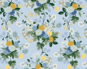 Rifle Paper Co. Dahlia Collection, Dahlia in Blue is 100% premium katoenen quiltstof voor kleding, woondecoratie, kleding en quiltstukken