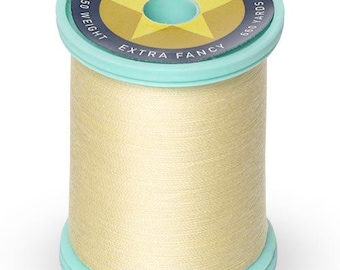 Bobina de hilo Sulky amarillo pálido 100 % algodón, calibre 50, 660 yardas, hilo de algodón y acero, hilo de acolchado, hilo de coser