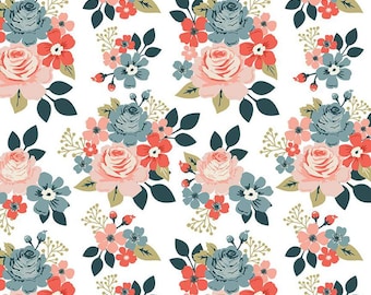 Riley Blake Designs, Vintage Charm Collection Maine White by Dani Mogstad, quilting fabric, 100% Cotton, fabric for clothing, home decor