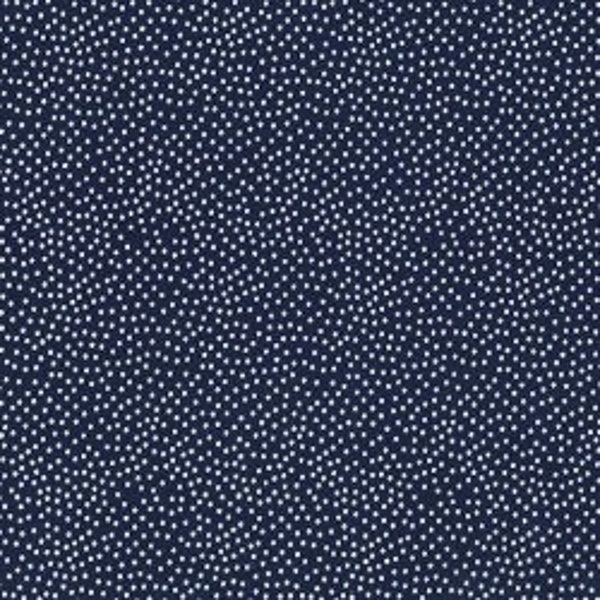 Michael Miller designs, Weekend Get Away, Garden Pindot navy, cotton quilting fabric