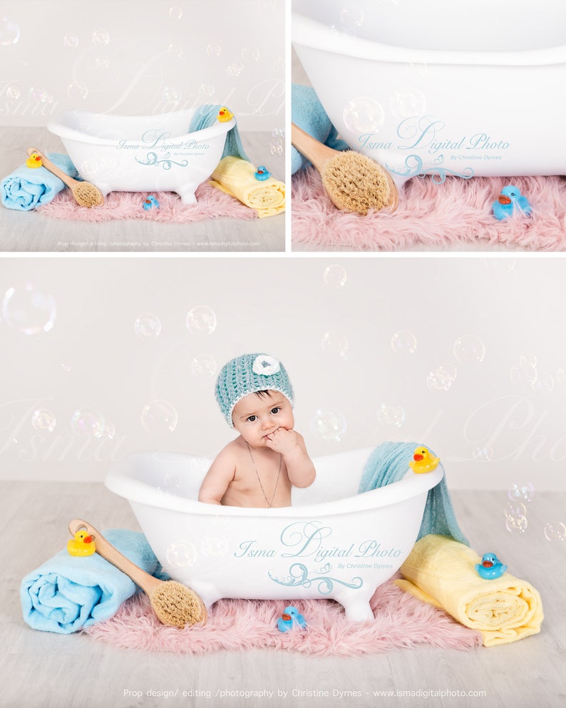 Baby Bathtub Digital Backdrop /props Newborn Photography Etsy