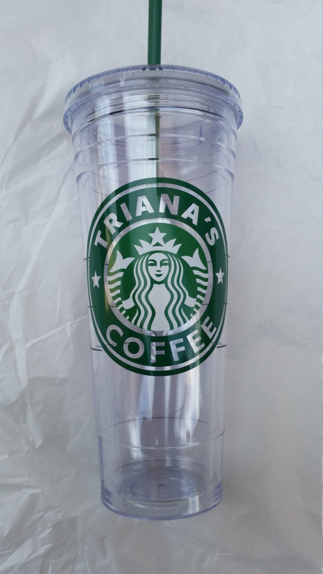 Authentic Starbucks Venti Size 24 Oz Clear Cold Tumbler Personalized