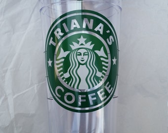 Authentic Starbucks Venti Size 24 oz Clear Cold Tumbler Personalized with name and color you now can choose Seasonal Grande or Clear Grande