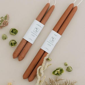 Taps toelopende kaarsen bijenwas Bijenwaskaarsen, terracotta rode taps toelopende kaarsen, lentedecor, paastafelkaarsen, natuurlijke kaarsen, handgemaakt in de VS