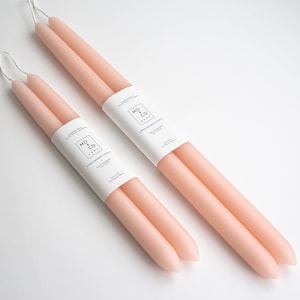 Rose Pink Beeswax Taper Candles: Hand-Dipped, Clean Burning, USA Made