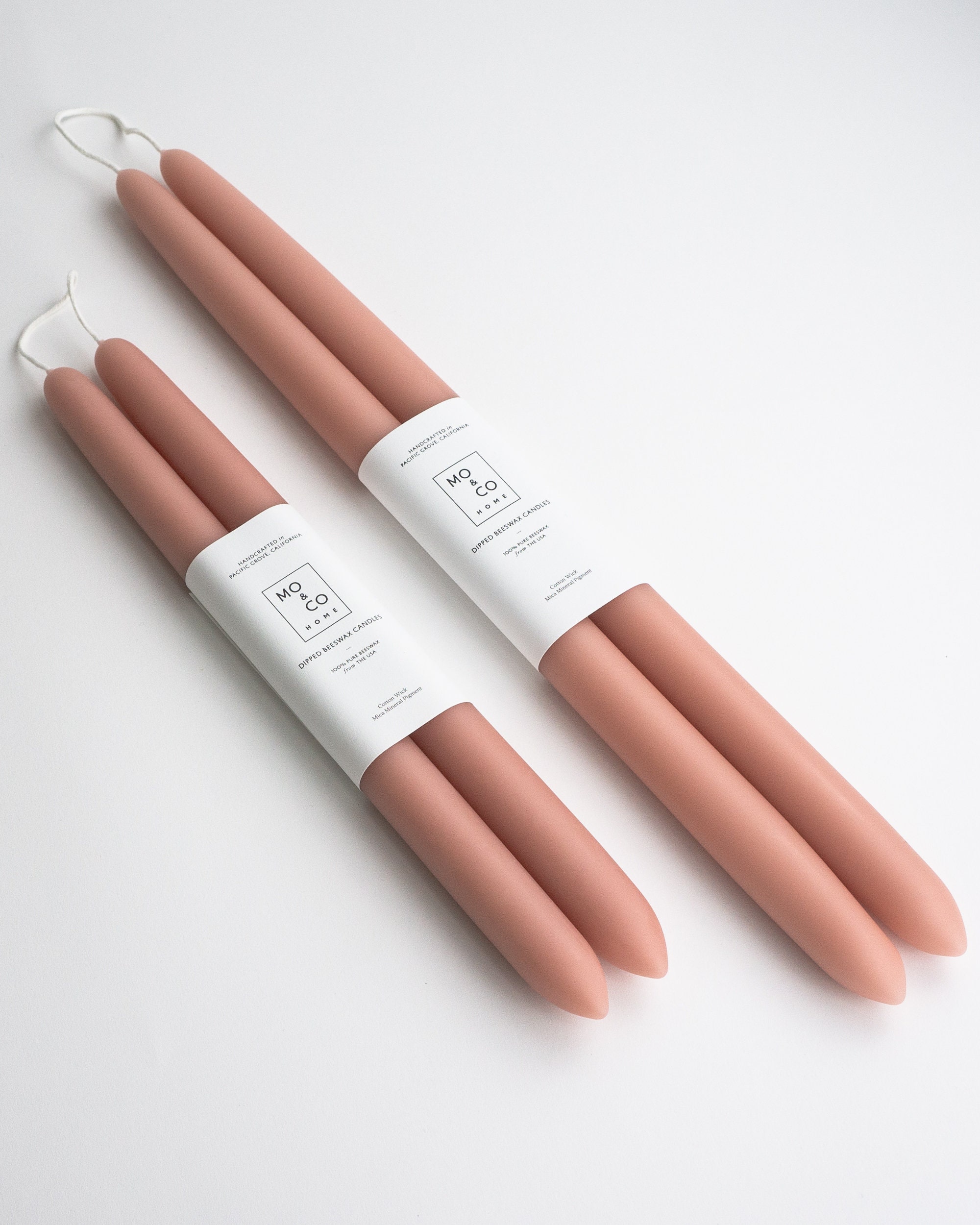 Bougies 100% Cire d'abeille Paire Bougies Coniques Trempées Rouges Chandeliers Artisanaux Bougies Fa