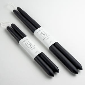 Charcoal Beeswax Taper Candles: Hand-Dipped Black Candles, USA Made