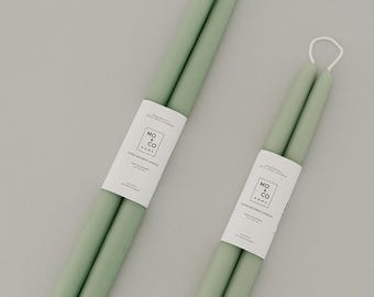 Beeswax Taper Candles Pure Beeswax, Green Eucalyptus Taper Candles, Spring Decor, Easter Table Candles, Natural Candles, Handmade in USA