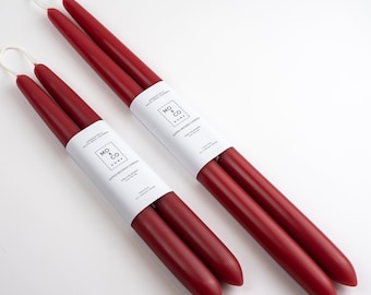 Beeswax Taper Candles Pure Beeswax Candles, Berry Red Taper Candles, Spring Decor, Easter Table Candles, Natural Candles, Handmade in USA