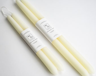 Pure Beeswax Candles Dipped Taper Candles white candles candlesticks handcrafted candles wedding candles made in the USA Natural White
