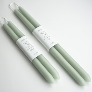 Paire de bougies à la cire d'abeille pure et à l'eucalyptus