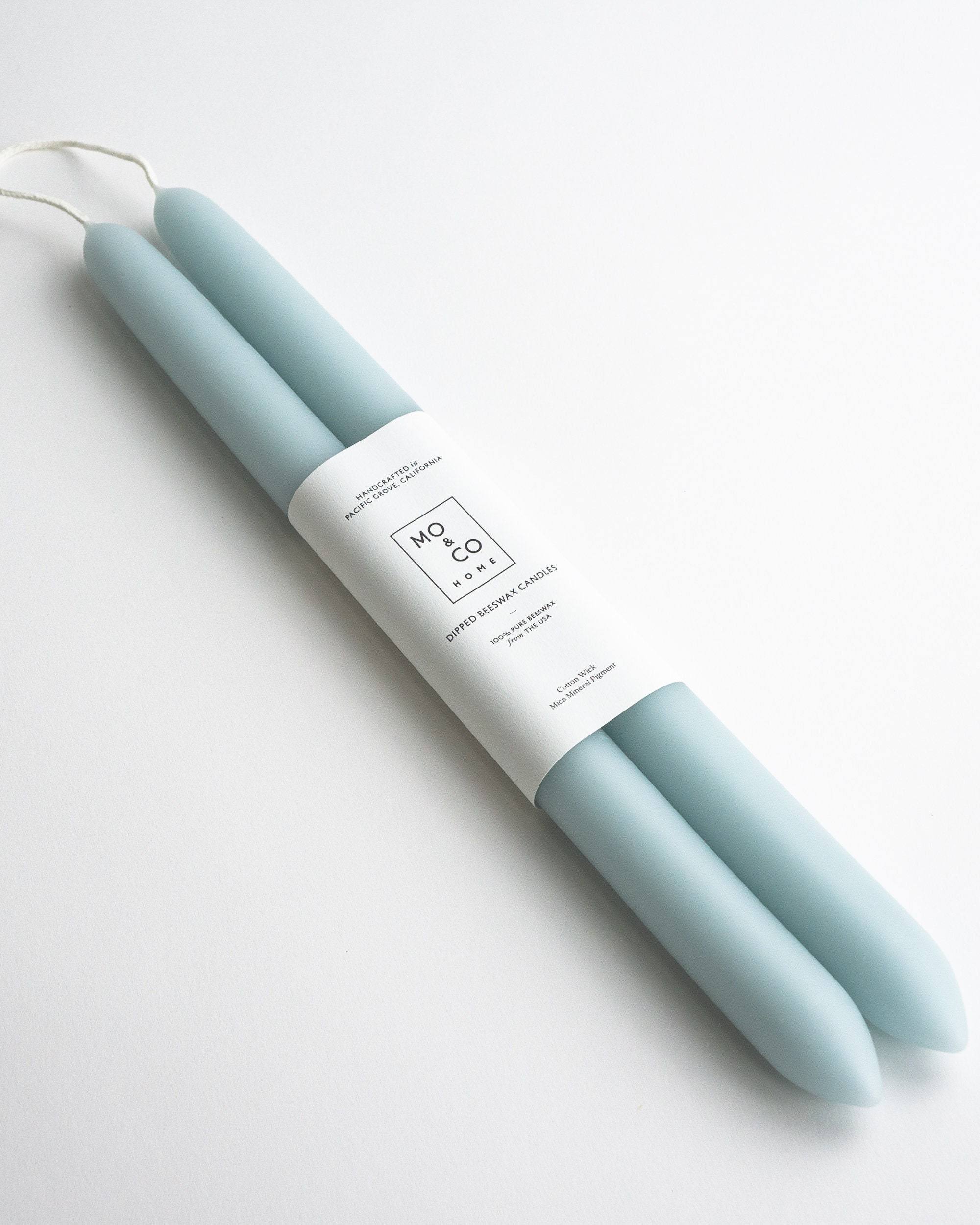 Bougies 100% Cire d'abeille Paire Bougies Coniques Trempées Bleues Chandeliers Bougies Artisanales F