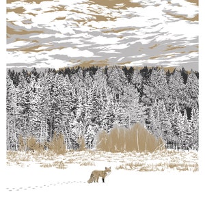 Red Fox on Frozen Pond - 8x10&quot; Print