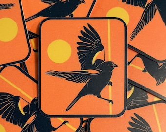 Rotflügel-Amsel Sticker