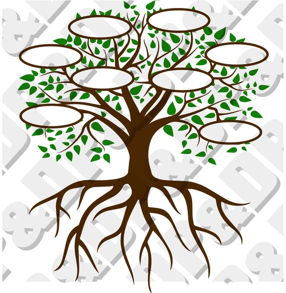 Download Family Tree 8 with roots svg eps pdf dxf jpg png | Etsy