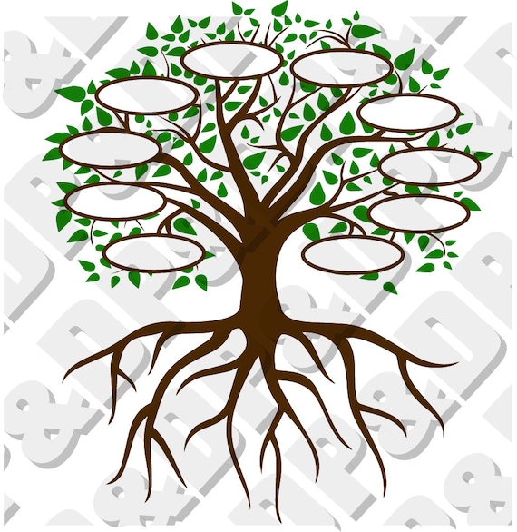 Download Family Tree 10 with roots svg eps pdf dxf jpg png | Etsy